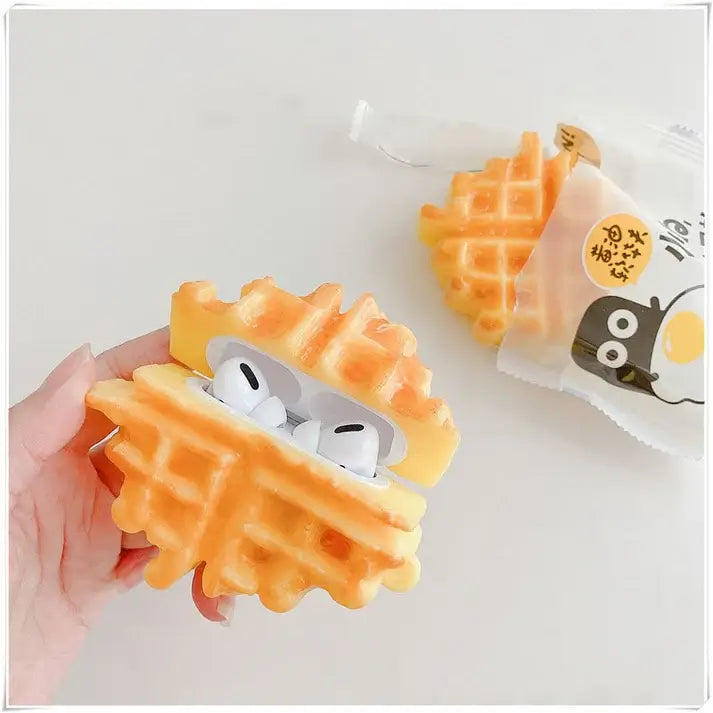 Compatible with Apple , Creative Waffle Earphone Protective Case