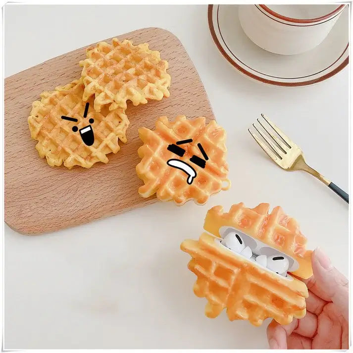 Compatible with Apple , Creative Waffle Earphone Protective Case