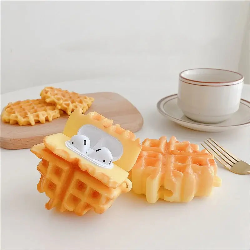 Compatible with Apple , Creative Waffle Earphone Protective Case